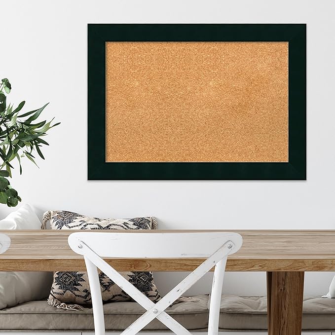 Amanti Art Natural Cork Board for Wall, 20x28 Vision Board with Black Wood Frame, Medium Corkboard Office Decor for Home Organization, Modern Corkboard Pinboard to Display Items for Home Organization-DeskLoop Office