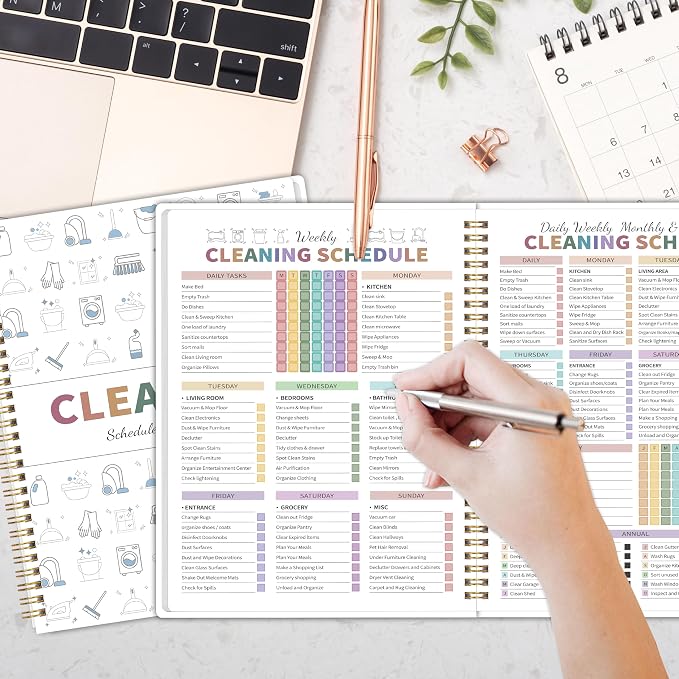 ADHD Cleaning Planner for Adults Women, Cleaning Schedule and Checklist Notebook - Image 5