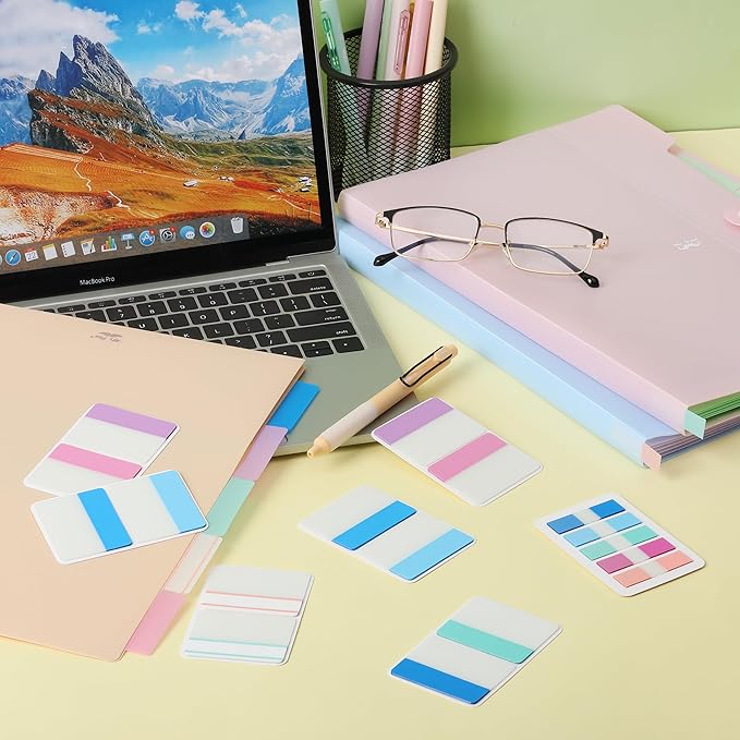 Mr. Pen- Sticky Index Tabs, 500 Pcs, 21 Sets, Colorful Sticky Tabs for Notebooks, Page Markers, Page Tabs for Binders, Page Tabs Sticky Tabs for Books, Notebook Tabs, Book Sticky Tabs for Notebooks-DeskLoop Office