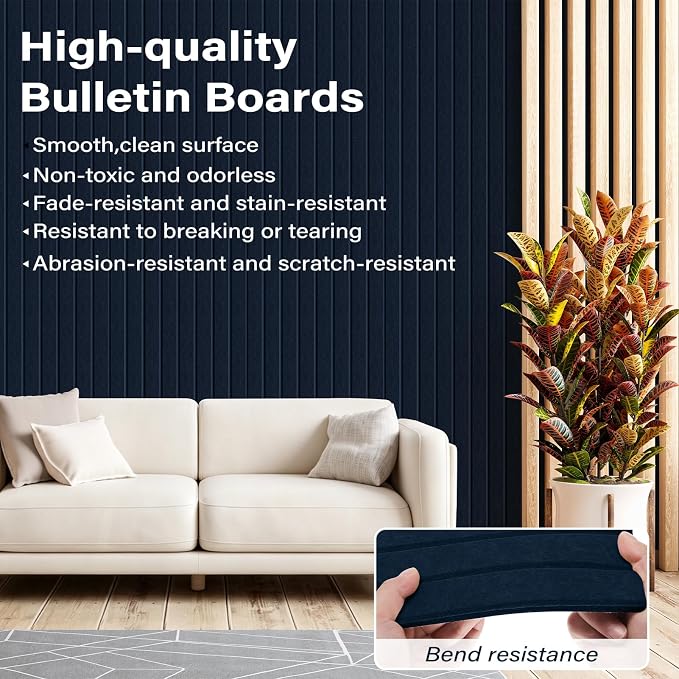 Large Felt Bulletin Board，47.2" x 35.4" 12 Pack Cork Board Alternative - Image 5