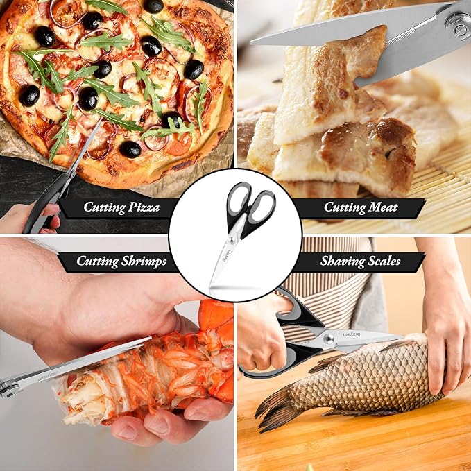 Kitchen Gadgets Utensils Set for Home, iBayam 8.5" Kitchen Scissors - Image 7