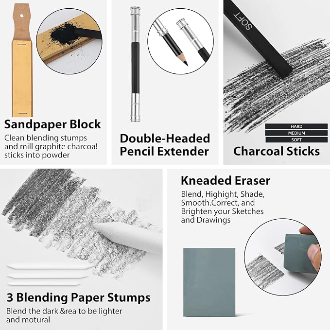 GETHPEN Sketch Pencils for Drawing, Graphite Pencil, Charcoal Pencil, - Image 4
