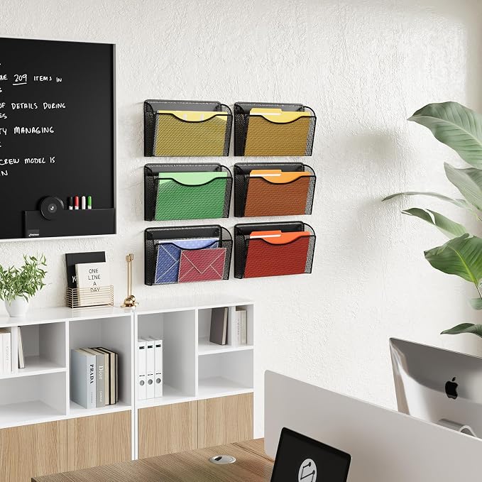 MINDEPOT Wall File Organizer, Hanging Wall Mounted File Folder Holder Mail - Image 5