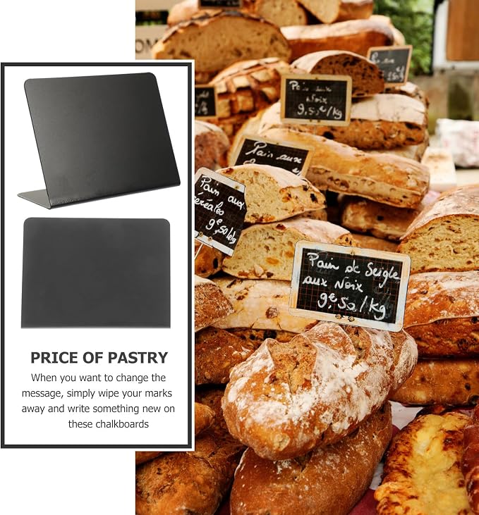 VILLCASE 10pcs Mini Chalkboard Signs Reusable Acrylic Desktop Message Boards - Image 7