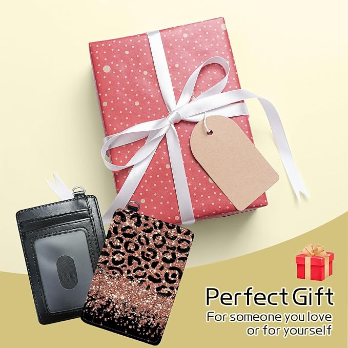 BWEGRHE Small Travel Wallets, Leopard Glitter Slim Minimalist Front Pocket - Image 7