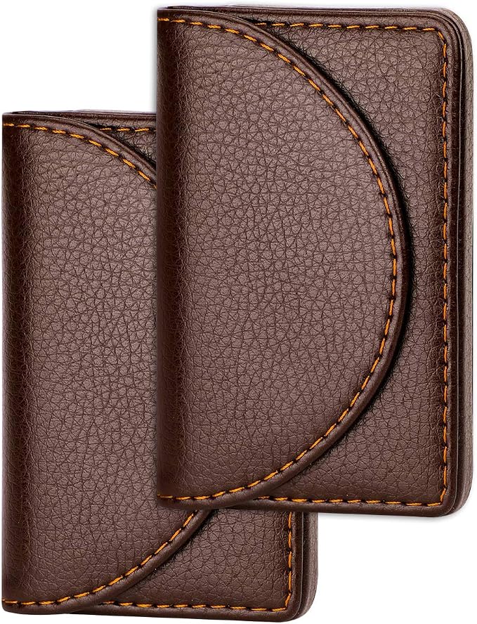 Cofee Leather Business Card Holder Case - Image 6
