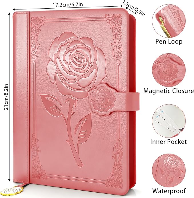 Aocii leather Journal for Women, A5 lined Daily Journal Notebook, Bullet - Image 2