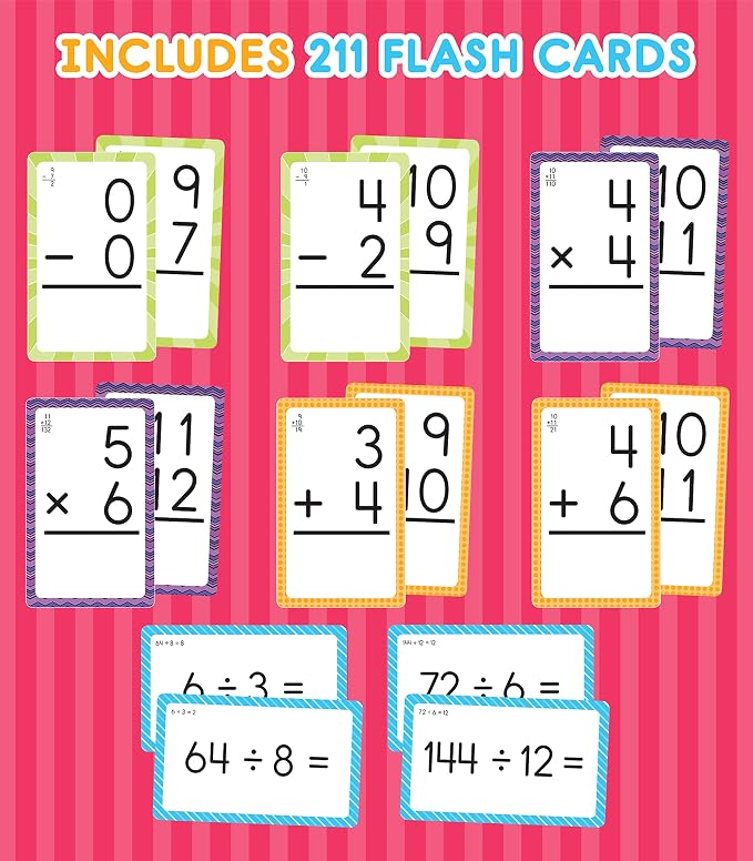 Carson Dellosa Addition, Subtraction, and Multiplication Flash Cards, 4 Sets of - Image 3
