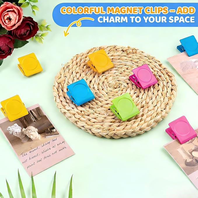 Grtard 8 Pack Colorful Magnetic Clips, Strong Fridge Magnets Clips Heavy Duty - Image 7