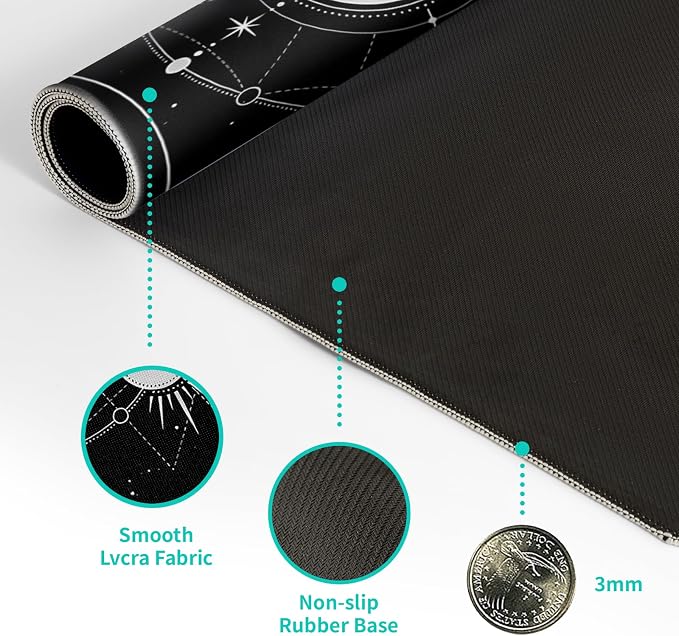 Sun Moon Gaming Mouse Pad Black Large Mouse Pad - Image 8