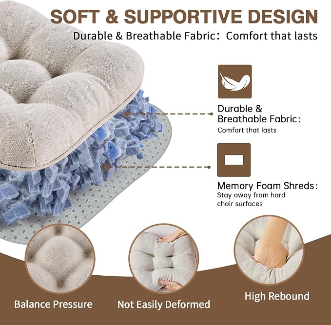 BETU Chair Cushions for Dining Chairs Set of 6, 3.5" Thick Kitchen Table Chair - Image 3
