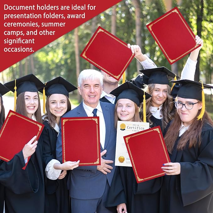 gisgfim 15Pcs Certificate Holders Diploma Covers Single Sided Gold Foil Border - Image 6