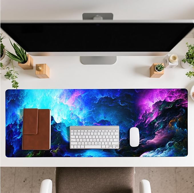Dazzling Galaxy Gaming Mouse Pad Blue Desk Mat XL Mouse Gaming Pads, Starry Sky - Image 3