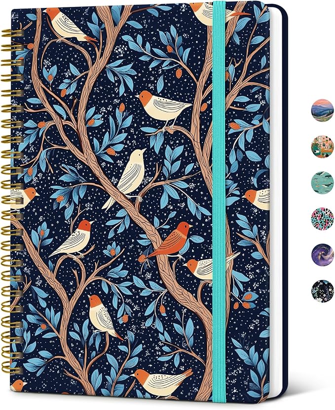 Taja Spiral Lined Journal for Women, Notebook for Work by Taja
