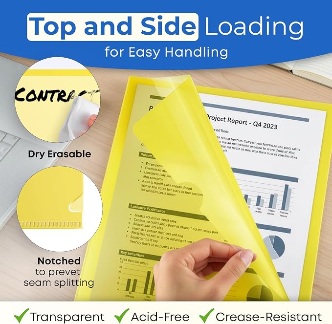 Dunwell Clear Plastic Folders for Documents - Image 4