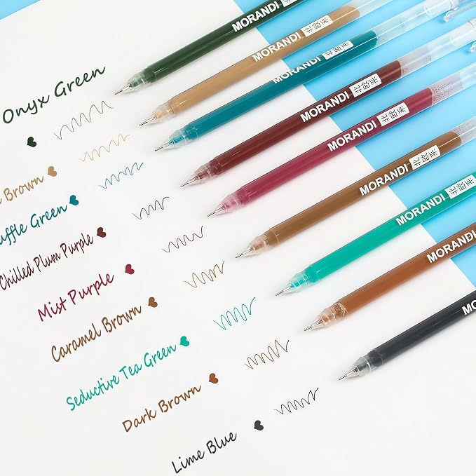 9 Colored Gel Pens Set, 0.6mm Fine Point - Image 2
