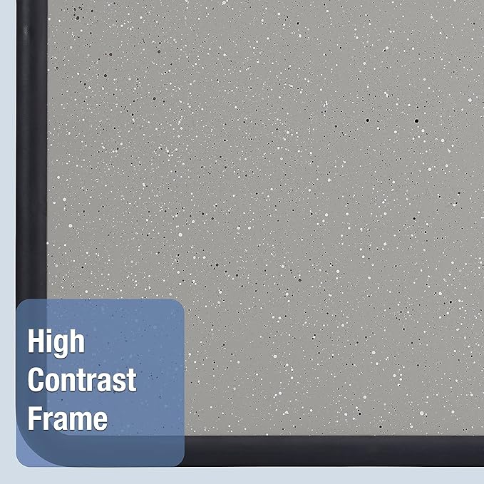 Quartet Bulletin Board, 2 x 3 Feet, Contour, Granite-Colored Surface with Black Plastic Frame (699370)-DeskLoop Office