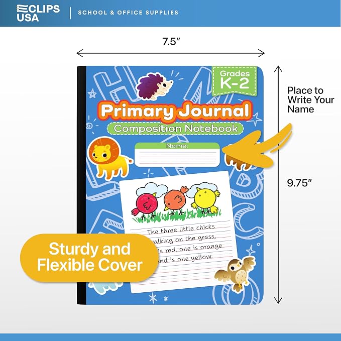 E-CLIPS USA Primary Composition Notebook K-2 Primary Ruled Composition Book - Image 2