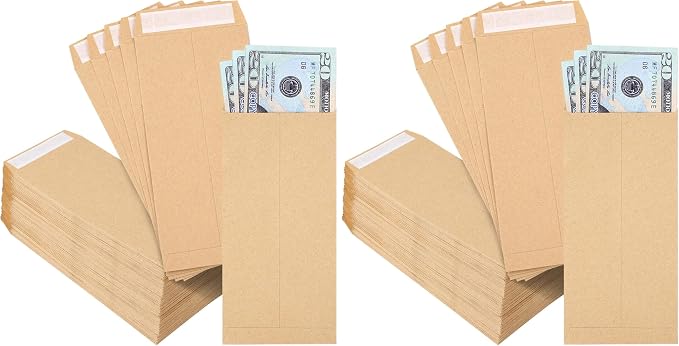 Joyberg 120 PCS Money Envelopes, 6.5"x3.2" Small Cash Envelopes Self-Adhesive by Joyberg