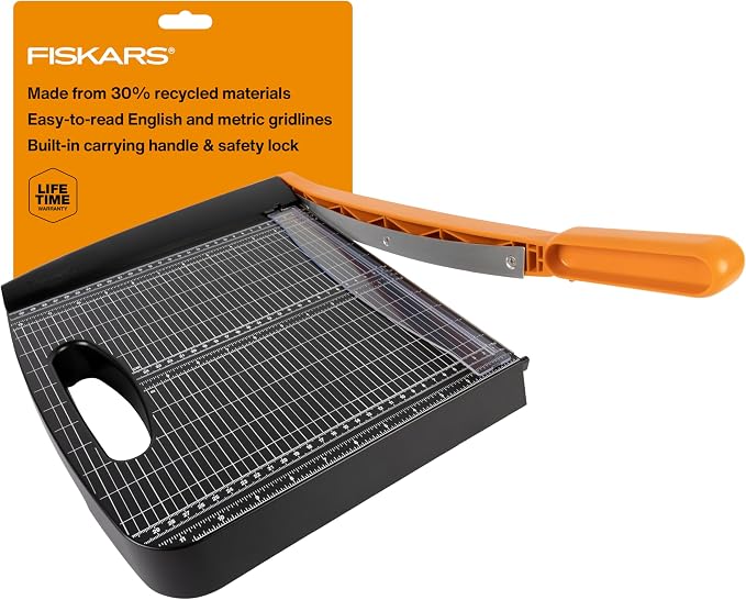 Fiskars Recycled Bypass Guillotine Paper Cutter, Self-Sharpening, Paper Trimmer by Unknown