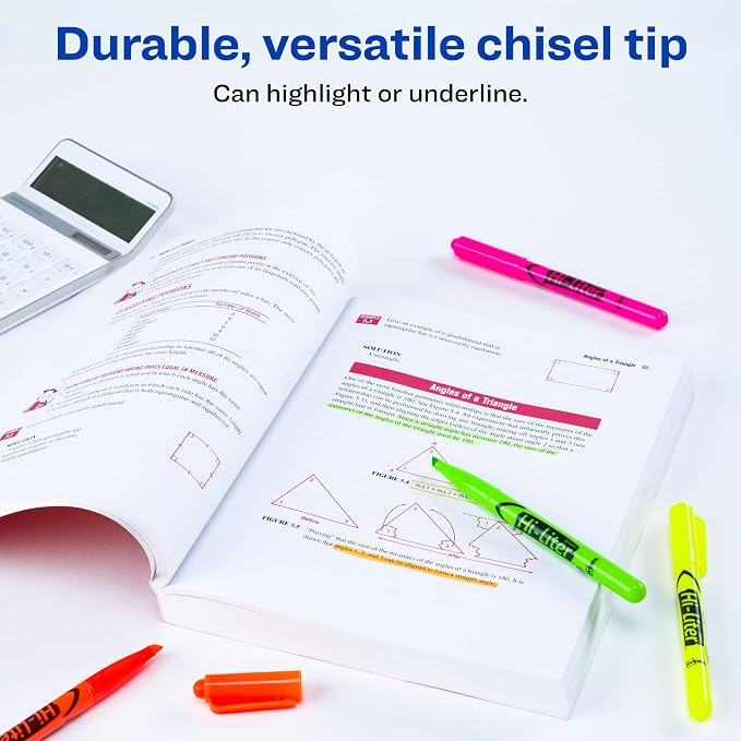 Avery Hi-Liter Pen-Style Highlighters, Smear Safe Ink, Chisel Tip, 6 Assorted - Image 3
