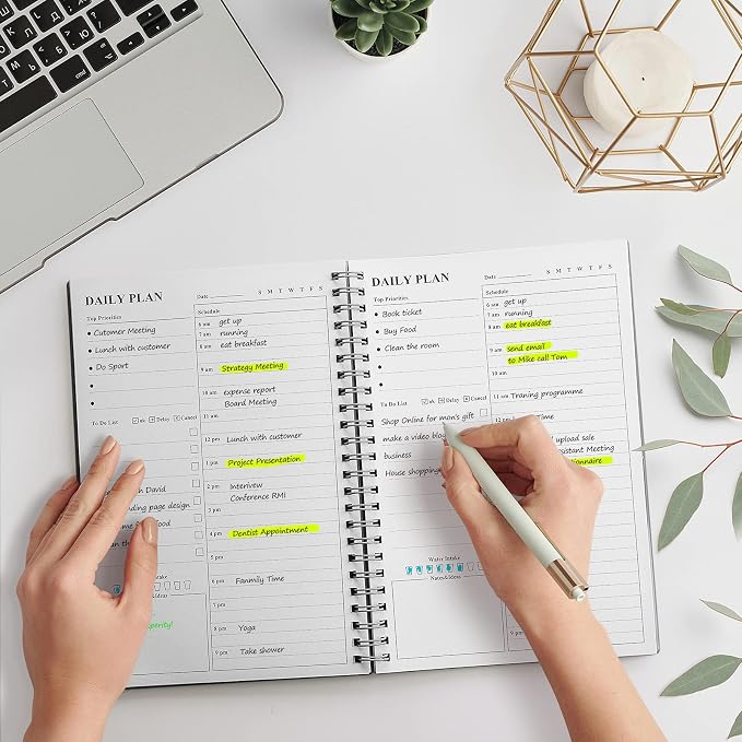 Daily Planner Undated, Asten To Do List Notebook Hourly Schedules Spiral - Image 6