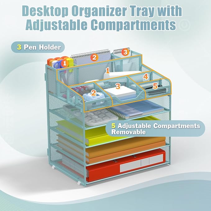 Docnest 5 Tier Mesh Desk Organizer - Image 5