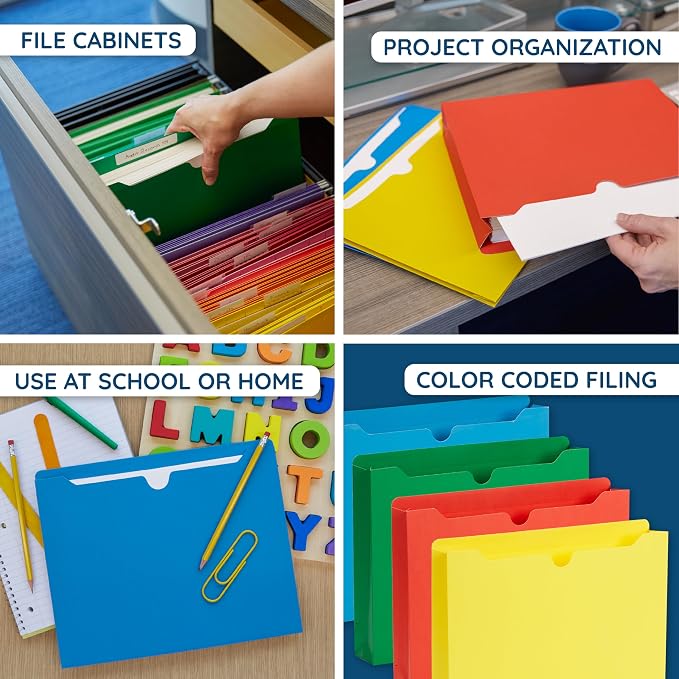 Blue Summit Supplies 2 Inch Expanding File Jacket Folders, 50 Pack, Colored - Image 6