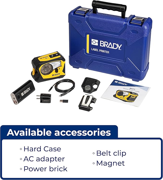 Brady M211 Portable Bluetooth Monochrome Label Printer, Yellow/Black-DeskLoop Office
