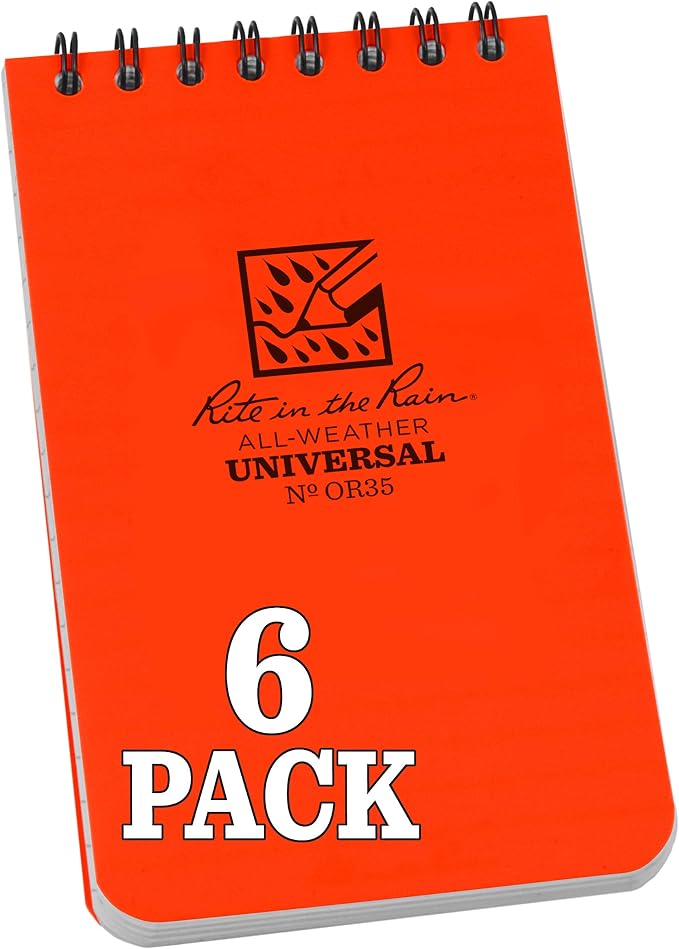 Rite in the Rain Weatherproof Top Spiral Notebook, Universal Pattern, 6 Pack - Image 2