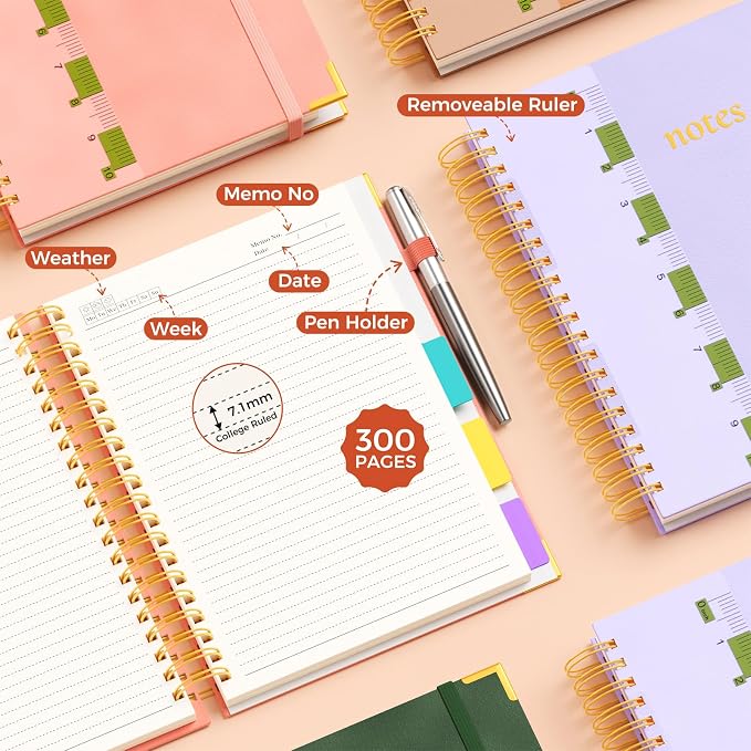 XYark A4 Hardcover Spiral Notebook, 8.5"x11" College Ruled Notebooks - Image 6