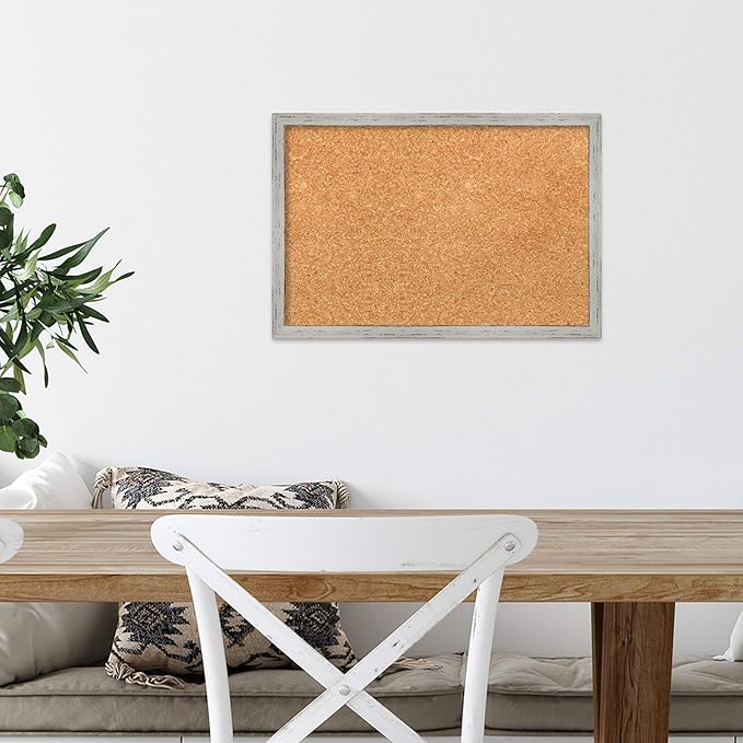 Amanti Art Natural Cork Board for Wall, 13x19 Vision Board with White Frame, Small Corkboard Office Decor for Home Organization, Cottage Corkboard Pinboard to Display Items for Home Organization in-DeskLoop Office