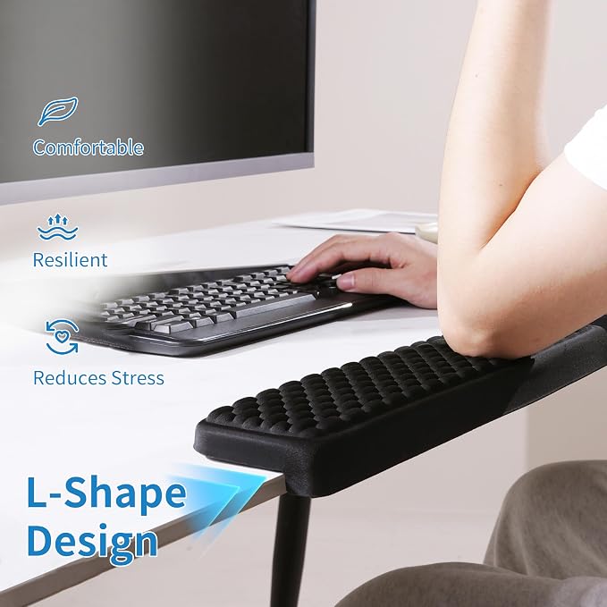 MEKASS L-Shaped Desk Wrist Rest Elbow, Forearm & Wrist Comfort Support - Image 4