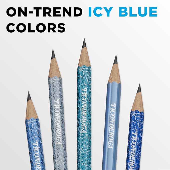 Ticonderoga Wood-Cased Pencils Pre-Sharpened, Arctic Blues - Image 5