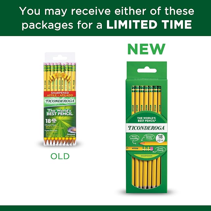 Ticonderoga Wood-Cased Pencils, Pre-Sharpened, 2 HB Soft, 6 Boxes of 18 Count - Image 4