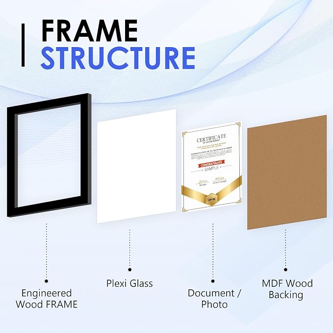 FIXSMITH 8.5x11 Diploma Frame, 2 Pack Certificate Frames - Image 3