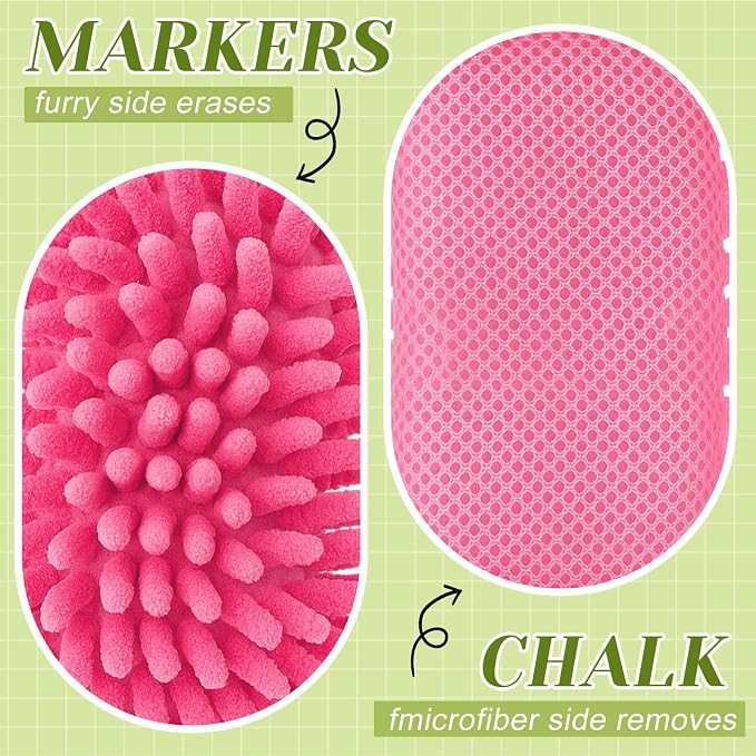 Zonon 4 Pieces Dry Erase Eraser Microfiber Shag Washable Whiteboard Eraser - Image 4