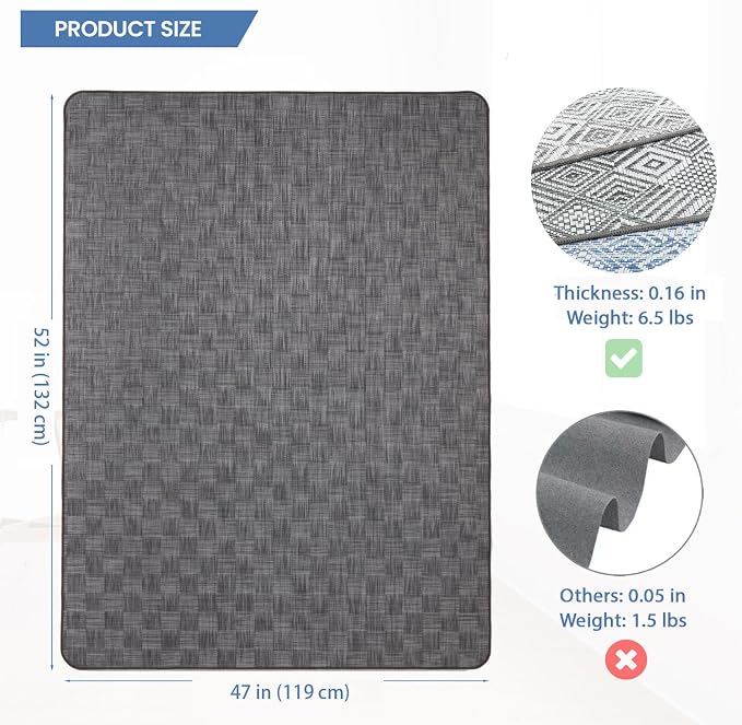 Chair Mat for Hardwood & Tile Floor, Anti Slip, Floor Protector for Home Office - Image 2