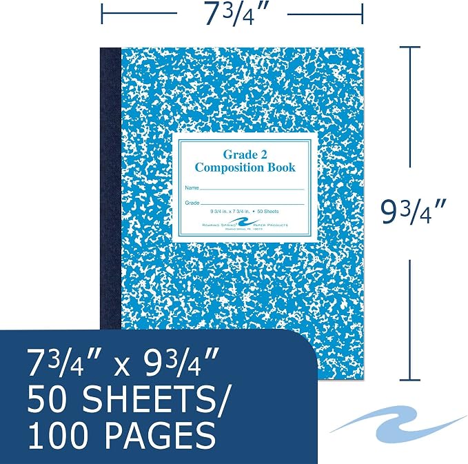 ROARING SPRING Grade 2 Ruled Flex Cover Marble Comp Book 9 3/4'' x 7 3/4'' - Image 2
