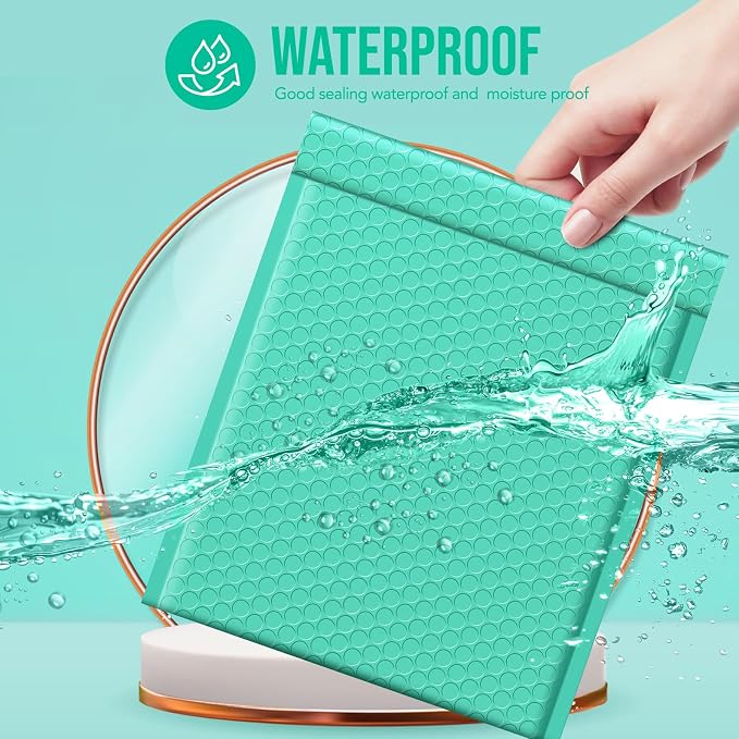 Fuxury 250Pack Teal Bubble Mailers 8.5x12" Medium Opaque Padded Envelopes - Image 4