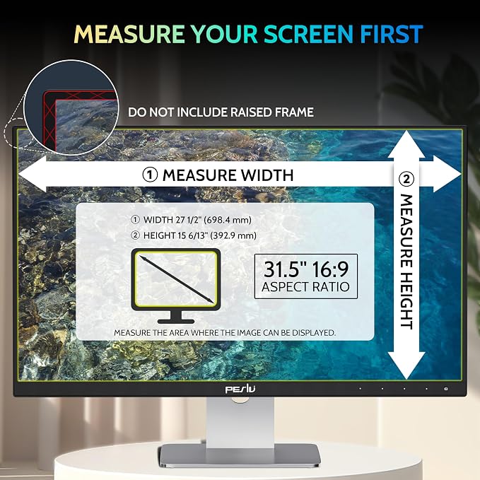 Peslv 31.5 Inch Privacy Screen for Computer Monitor 16:9 Aspect Ratio, Eye - Image 4