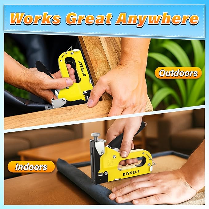 DIYSELF Staple Gun Heavy Duty 4-in-1 Upholstery Staple Gun - Image 4