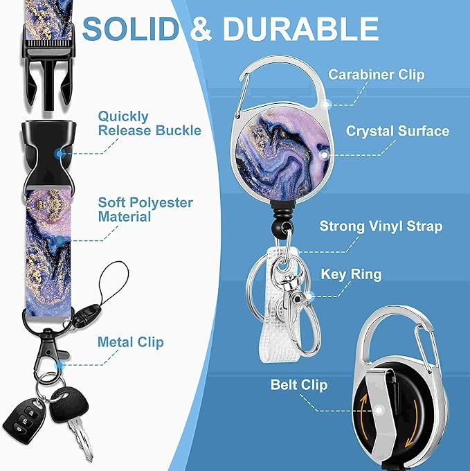 Badge Lanyard, Retractable Badge Holder - Image 3