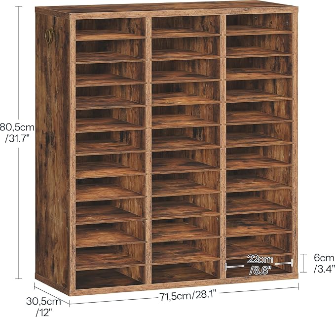 HOOBRO Literature Organizer, 36Compartments Wooden Mail Organizer, Countertop - Image 3