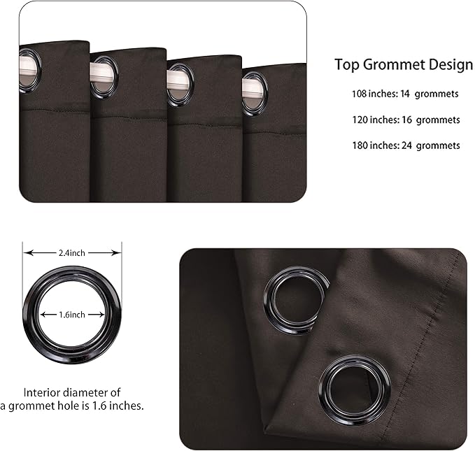 BONZER Extra Wide Room Divider Curtain Screen Partitions Total Privacy Wall Noise Reducing Blackout Curtains for Living Room, 96L x 120W Inch (8L x 10W ft), 1 Panel, Chocolate-DeskLoop Office