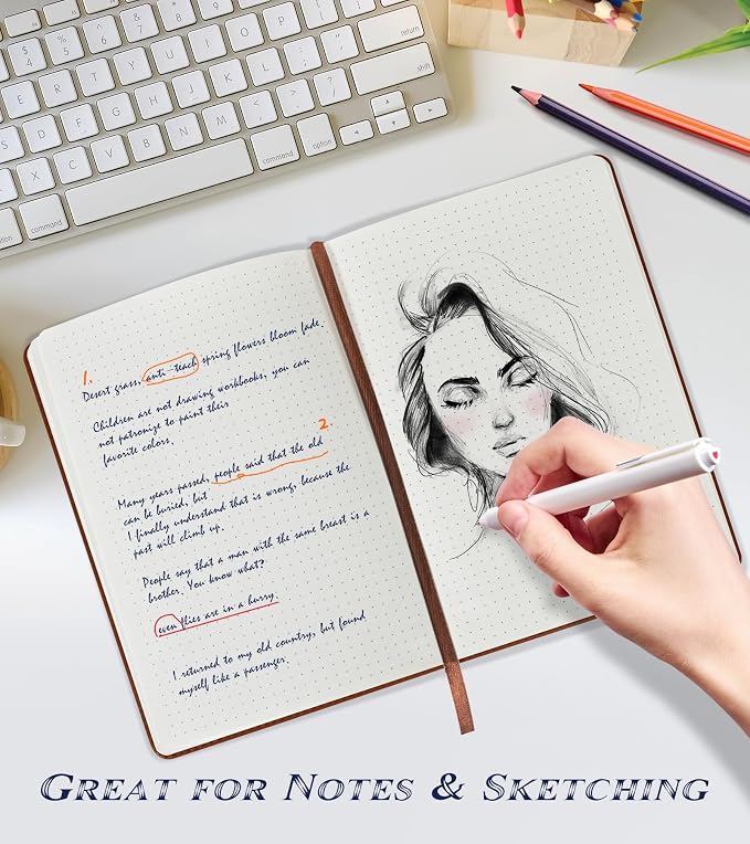 Biuwory Dotted Journal Notebook, 140 Dot Grid Pages, Medium 5.7"×8.3" | A5 - Image 3