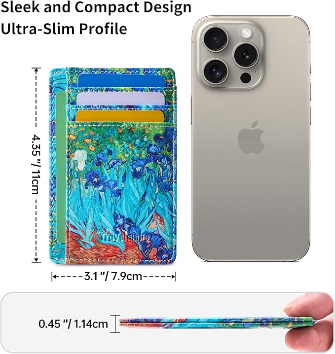 Travelambo Front Pocket Minimalist Leather Slim Wallet RFID Blocking Medium Size - Image 5