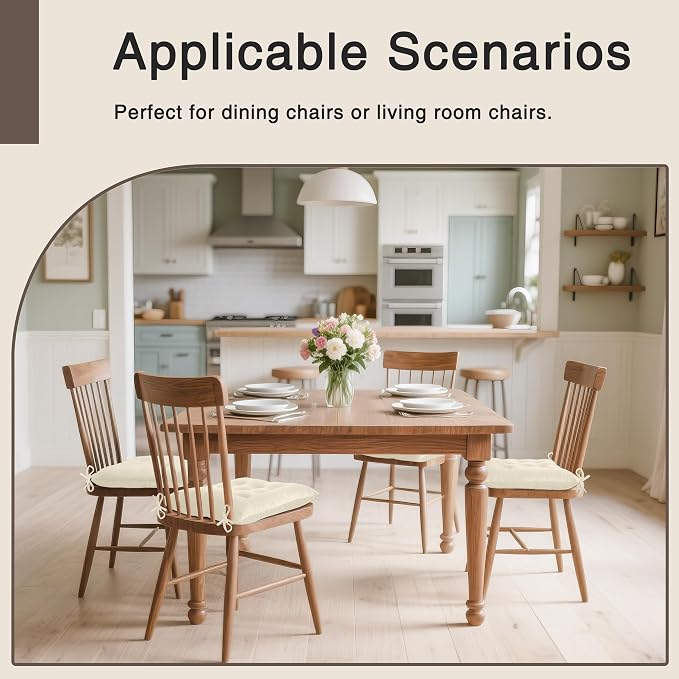OVOV 4 Pack Chair Cushions for Dining Chairs Soft Seat Cushions for Kitchen - Image 4