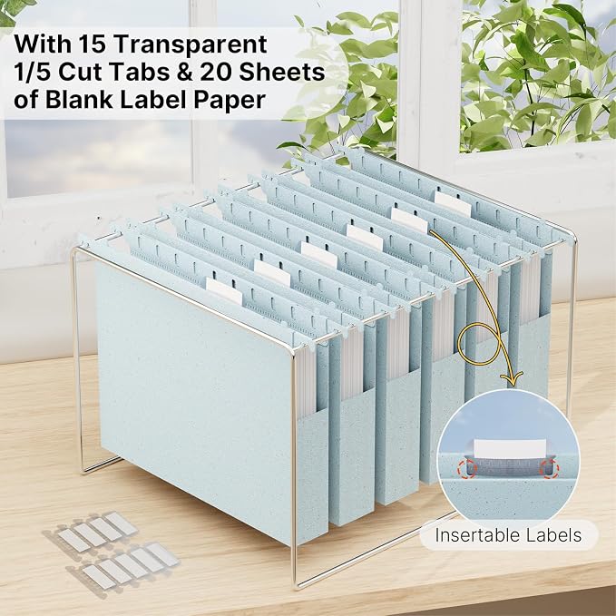 XINGIA Hanging File Folders Letter Size, Heavy Duty 1" Expanding Hanging File - Image 5