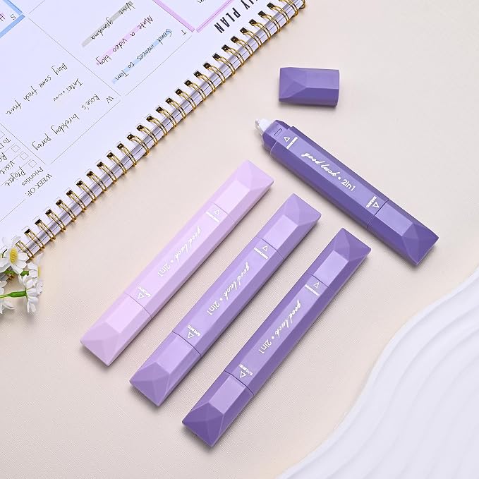 Temiary 4 Pcs 2 in 1 White Correction Tape and Double Sided Roller Set - Image 8